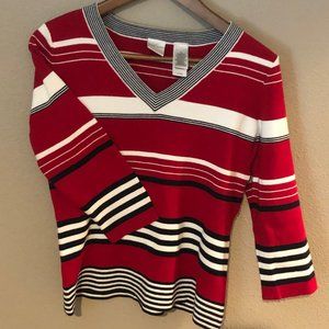 Emma James - Red, White & Black top - Medium